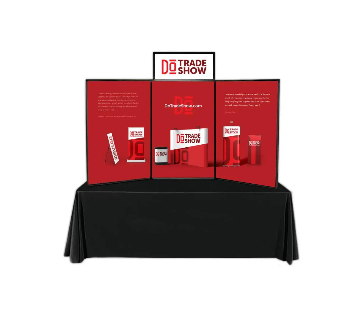 Hook-and-Loop Folding Panel 6ft Display with Graphics DoTradeshow