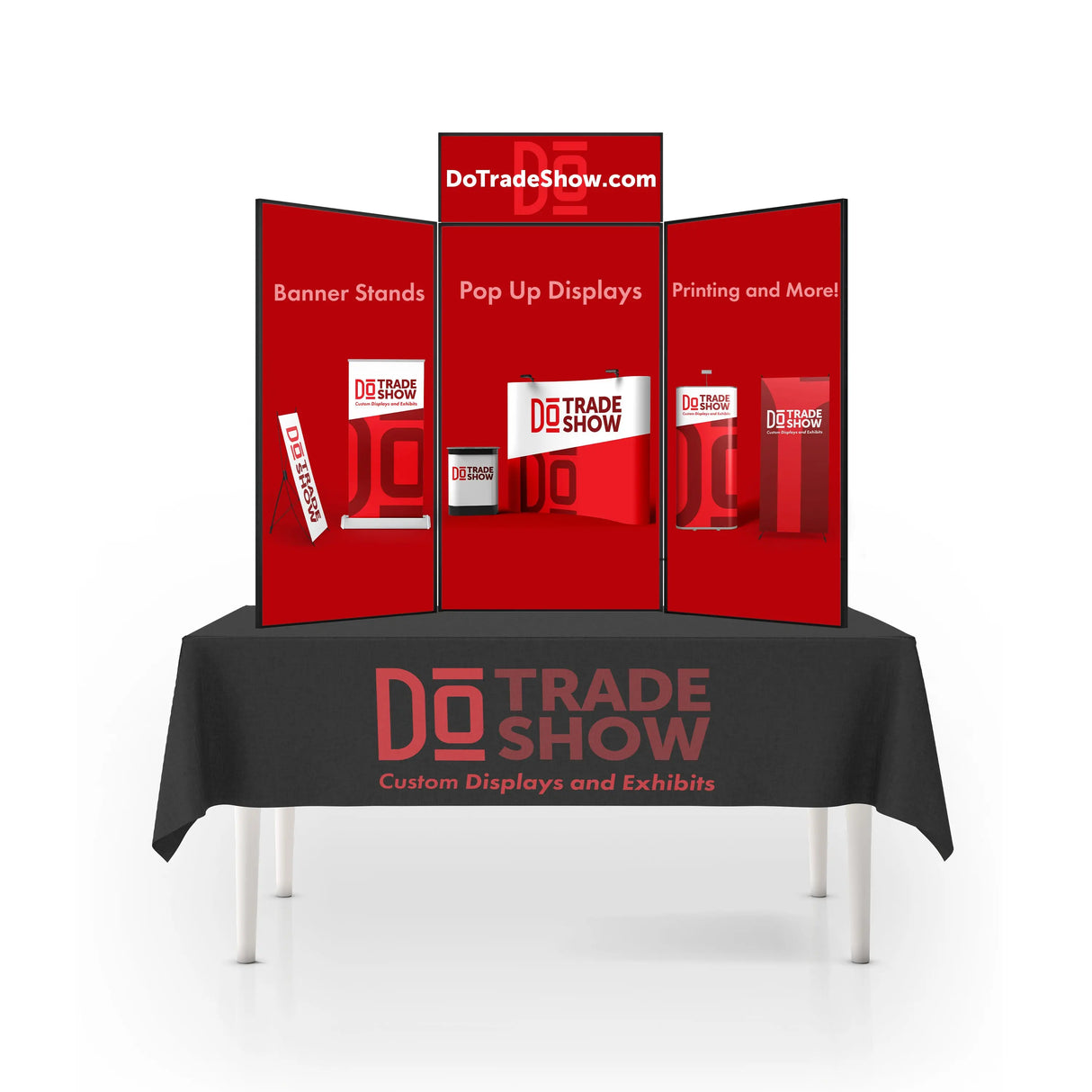 Hook-and-Loop Folding Panel 6ft Display with Graphics – DoTradeshow